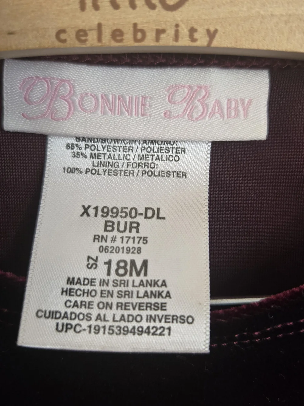 Bonnie Baby Burgundy, Gold and Cream Striped Holiday Dress